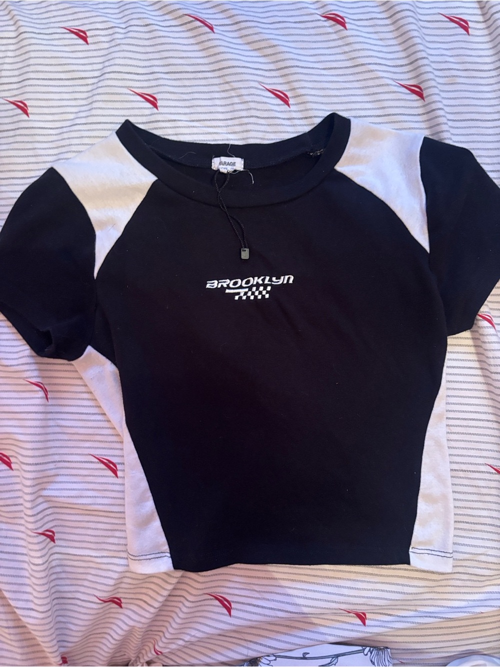 Garage Black & White Brooklyn Crop Tee